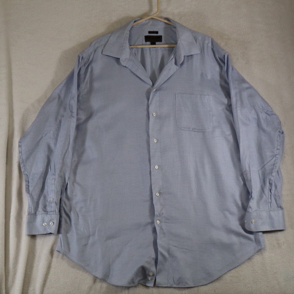 Jos A Bank Reserve Men's 18.5-36 Blue Egyptian Cotton No Wrinkles Dress Shirt